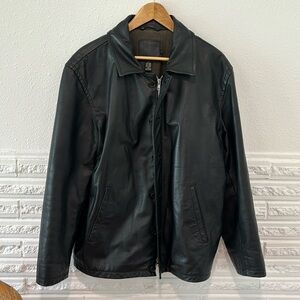 J.Crew, black leather jacket, men’s size large and very good condition